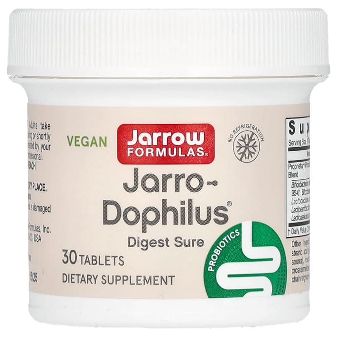 Jarrow Formulas, Vegan Jarro-Dophilus, Digest Sure, 5 milliards d'UFC, 30 comprimés