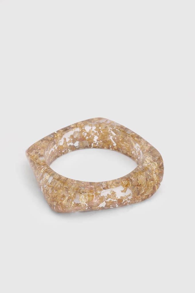 boohoo Dames Gouden Glitter Hars Armband