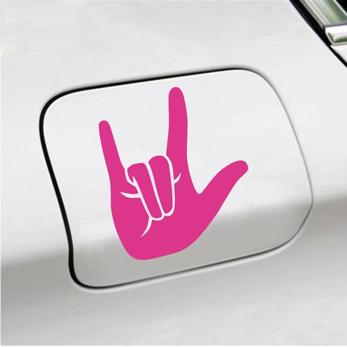 Bumpersticker - Rock N Roll - 14 X 12 - Roze
