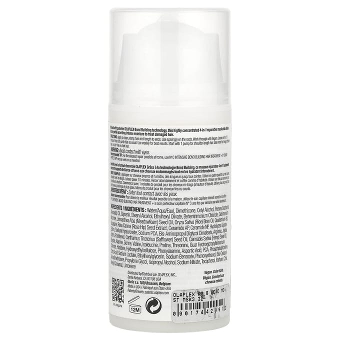 Nee. 8 Bond Intensief Vochtigheidsmasker, 100 ml(3.3 fl oz) white