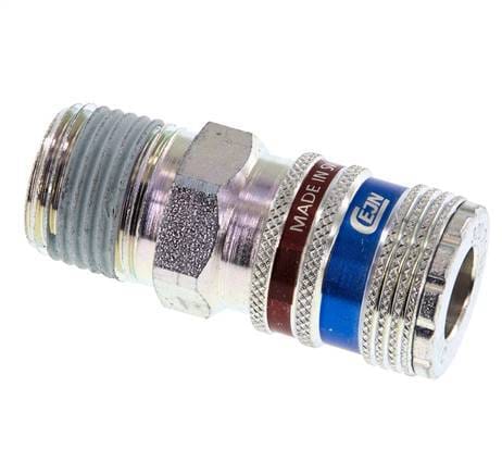 Staal/Messing DN 7.6 (7.2 Euro) Safety Luchtkoppeling Snelkoppeling R 1/2 inch Buitendraad - CLS7-M-SB-SE-C-012