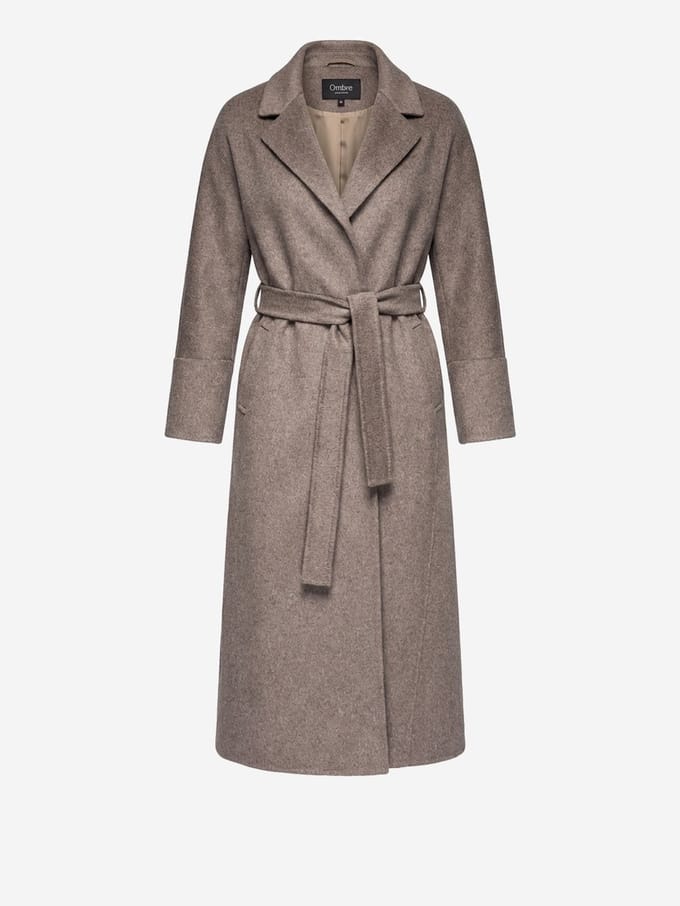 OMBRE Jas - Lange Mouw - Geen Sluiting - Effen Beige L