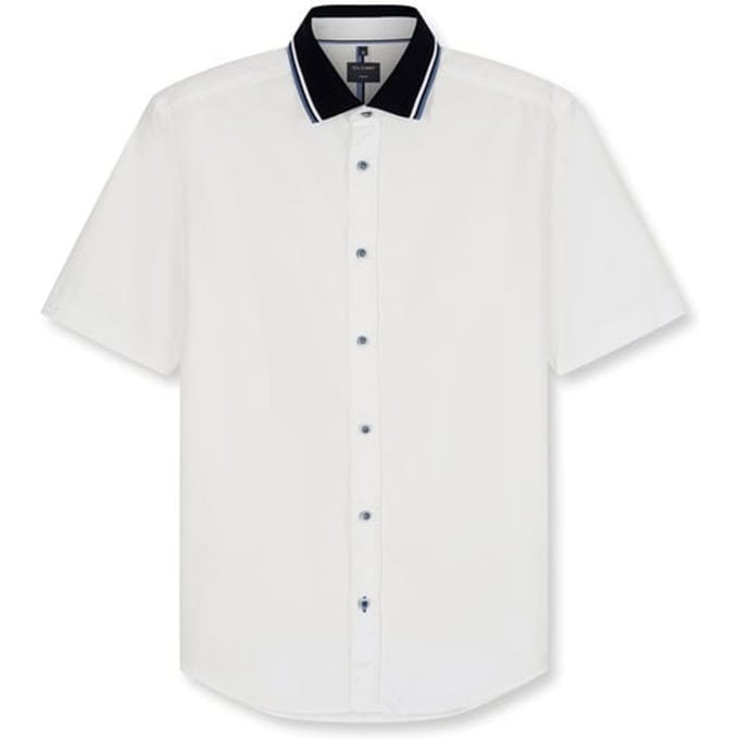 OLYMP Casual Overhemd, Regular Fit, Polo Krag, Wit