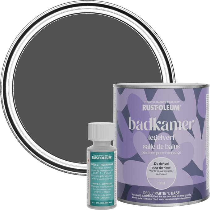Rust-Oleum Donkergrijs Badkamer Tegelverf Matt - Grafiet 750ml