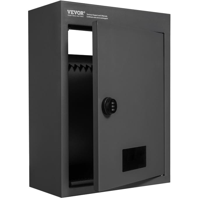 Boîte à lettres à travers le mur 12,5x6,3x16,9  avec serrure à code Noir