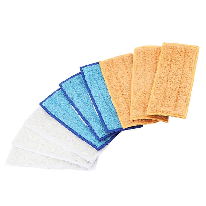 9 STUKS Vervangings Microvezel Mop Wasbare Mopkop Mopdoeken Passen Vlakke Spray Mops Set beige