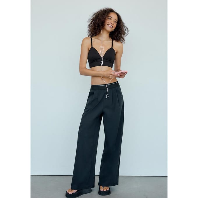 Stradivarius Cropped korsettop  Zwart M