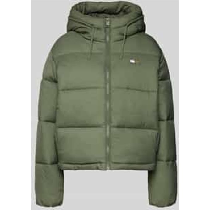 Gewatteerd regular fit jack met capuchon
