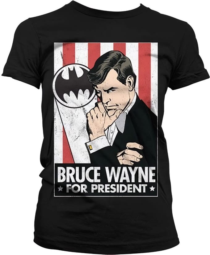DC Comics Batman Dames Tshirt -M- Bruce Wayne For President Zwart