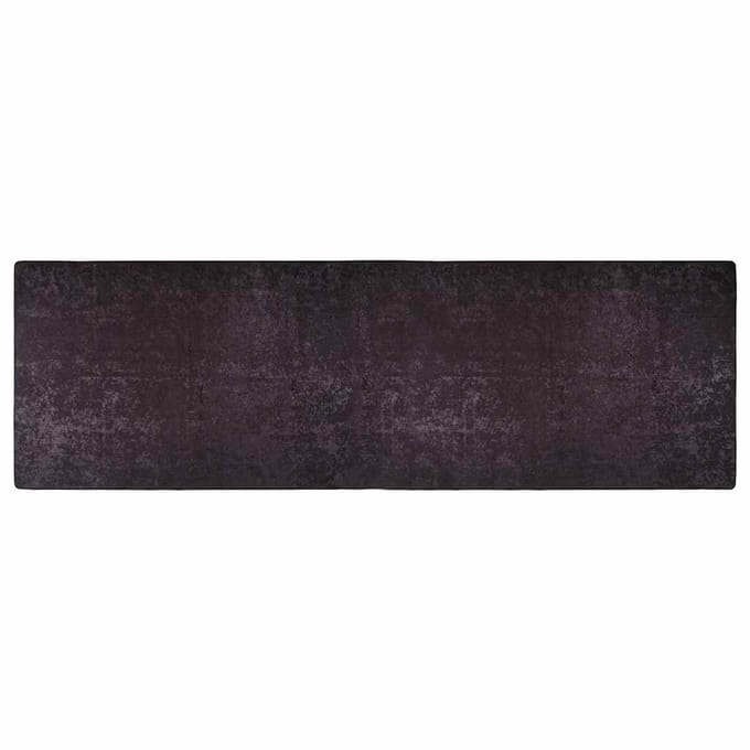 vidaXL - Vloerkleed - wasbaar - 80x300 - cm - antracietkleurig