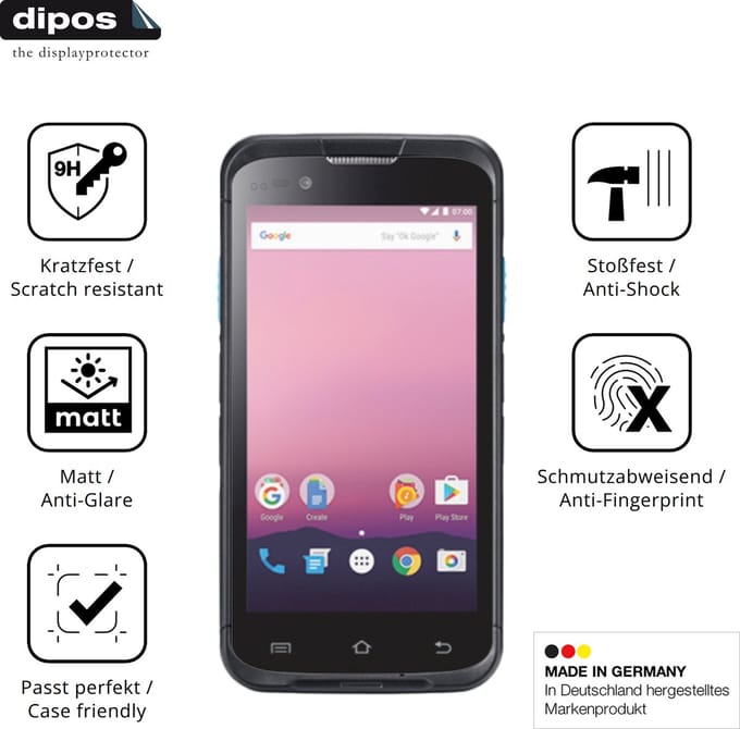 dipos – 2x Matte Pantserfolie geschikt voor Unitech EA602 | 9H Screenprotector