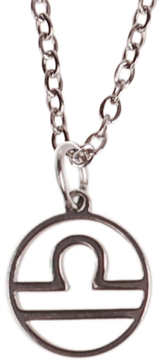 Kinderketting Zilverkleurig 45cm - Hangertje Sterrenbeeld RVS - Weegschaal