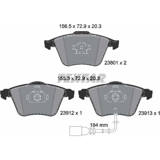 Remblokset TEXTAR 2380101, achter