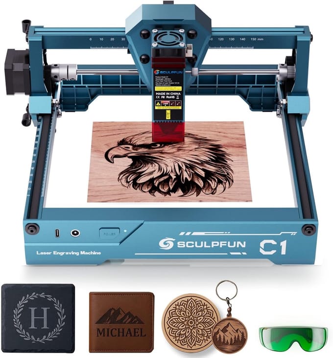 Sculpfun C1 Lasergraveermachine - 3W laservermogen - 150x130mm - Laser Graveermachine