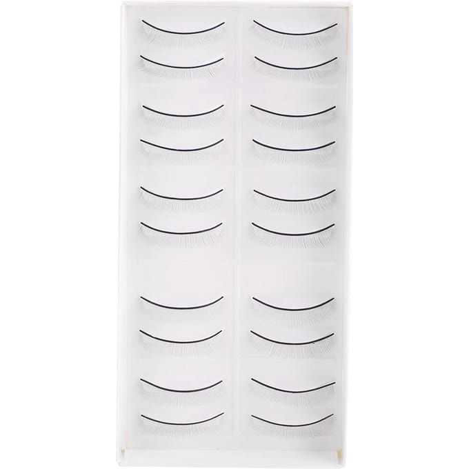 10 Paar Oefenwimpers Valse Wimpers voor Wimperextensions Grafting Training Oogmake-up wit