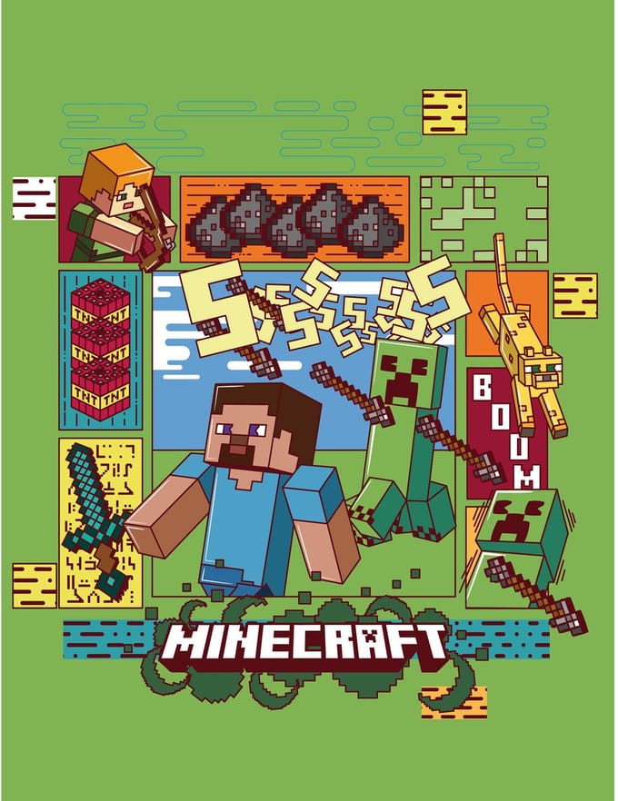 Minecraft Fleeceplaid Pixel - 130 x 170 cm - Polyester