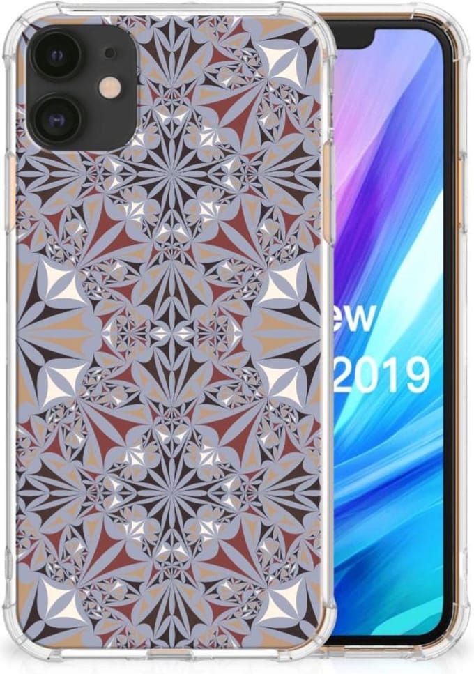 Apple iPhone 11 Anti-Shock Hoesje Flower Tiles