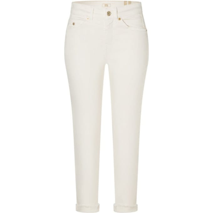 MAC Jeans rich cropped fringe ecru