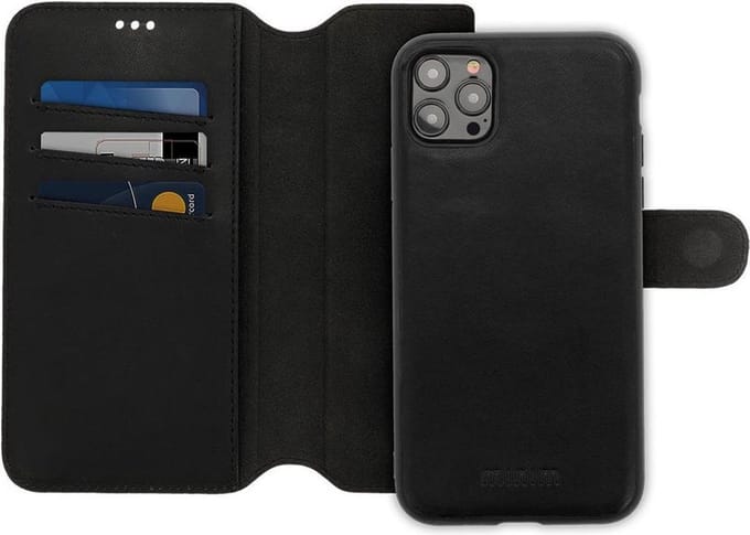 Minim 2-in-1 iPhone 12 Pro Max Hoesje Book Case en Back Cover Zwart