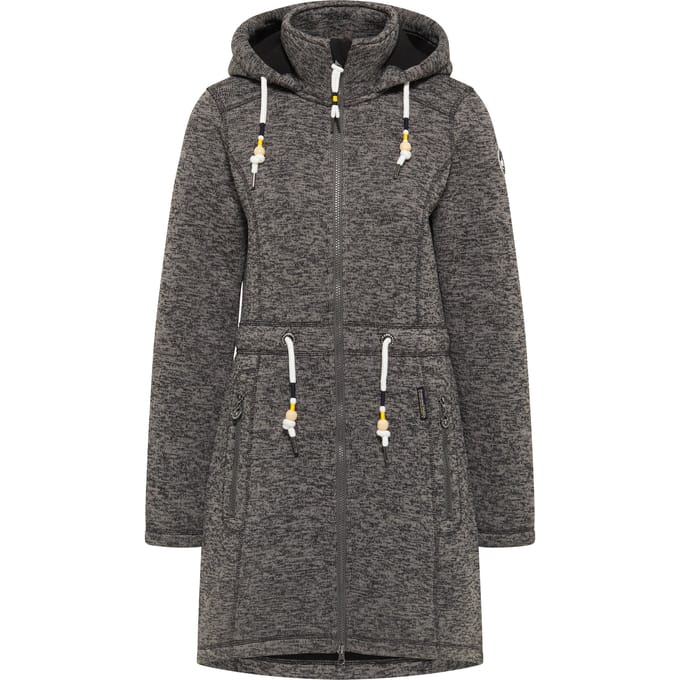 Schmuddelwedda Gebreide fleece jas fraully Dames grijs melange