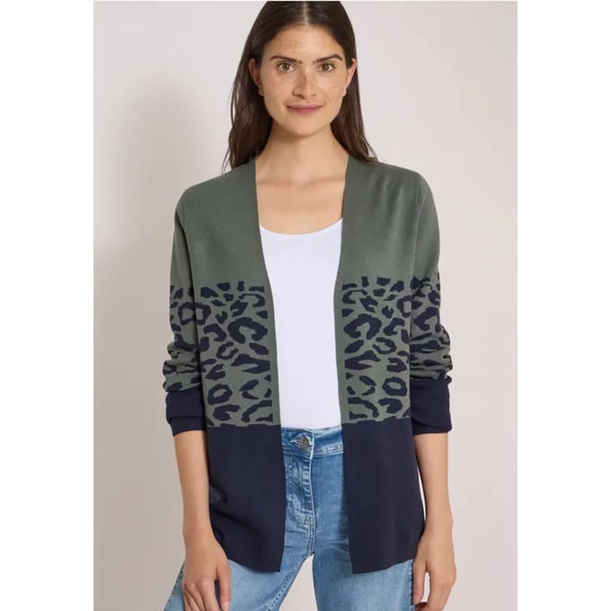 Open vest met jacquardpatroon
