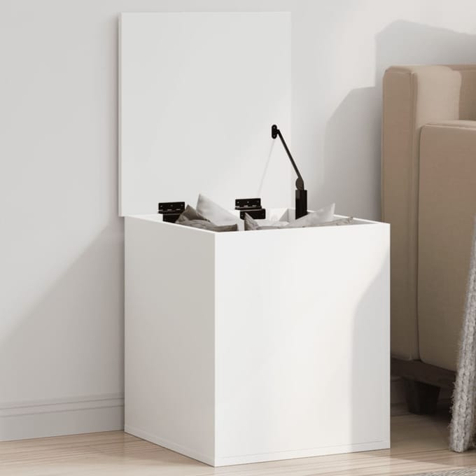 Coffre de rangement Blanc 40 x 42 x 46 cm Bois d'ingénierie