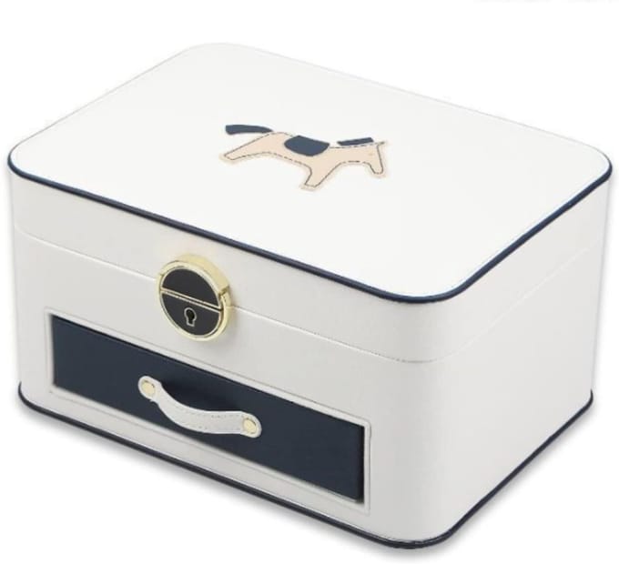 Sieradendoos - Opberger - Sieraden organiseren - Met spiegel - 25 x 18 x 14cm - Wit