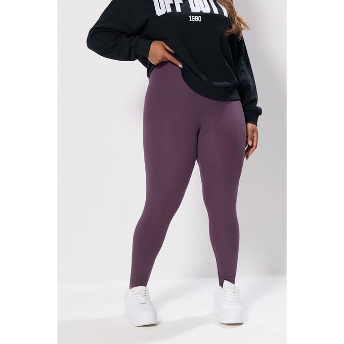 Yours Paarse High Waisted Leggings Size 42
