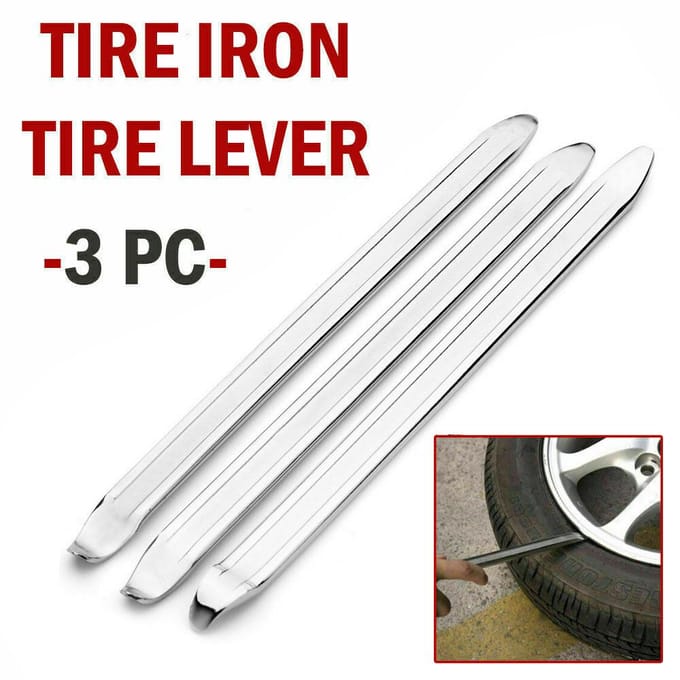 3 STKS 11.81In Gegalvaniseerde Type Auto Motorband Lepel 3pcs zilver
