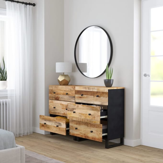 vidaXL - Dressoirs - 2 - st - 60x33x75 - cm - ruw - mangohout