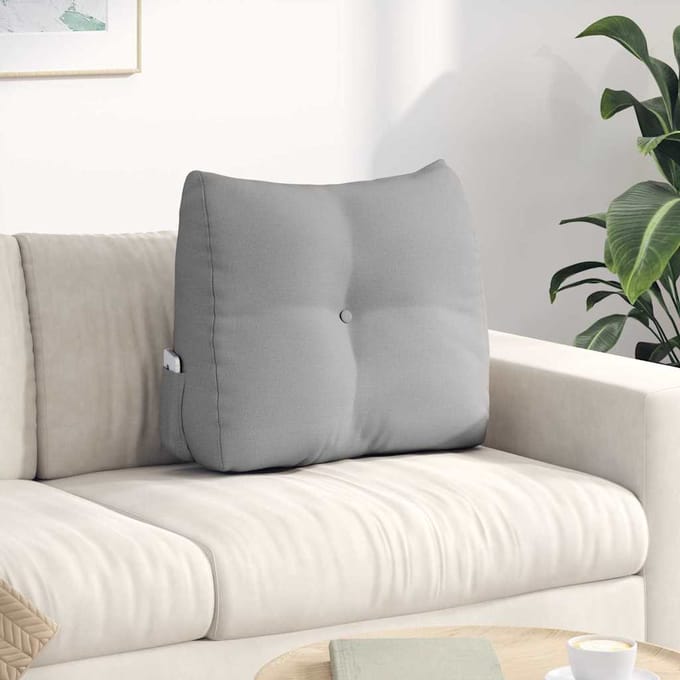 vidaXL - Rugkussen - Wolkgrijs - 60 - x - 50 - x - 24 - cm - Stof
