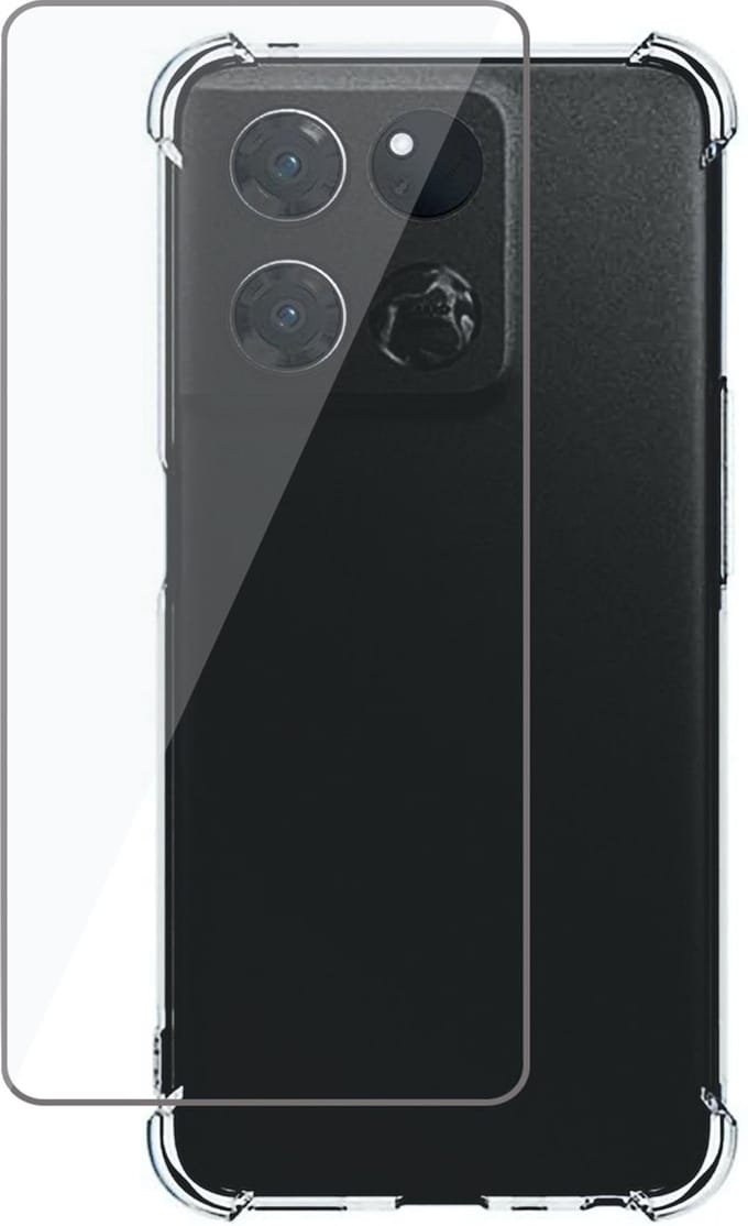 Hoesje geschikt voor OnePlus Ace Transparant met Screenprotector Set - Gehard Glas Tempered Glass Screen Protector