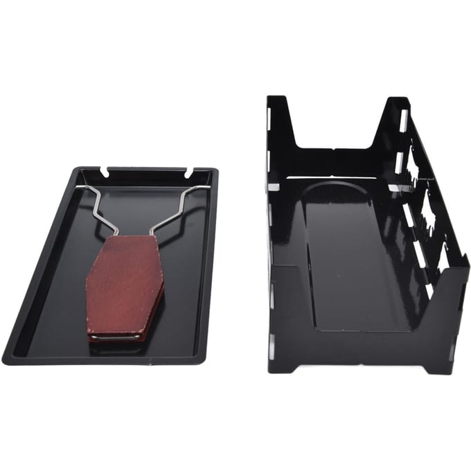 Mini raclette à fromage avec poignée noire, ustensile de cuisson rectangulaire pour fromage L black