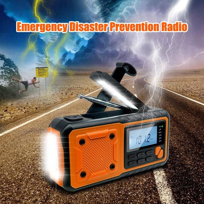 Draagbare Noodradio Buiten Handkurbelradio Opwindbare Zaklamp Radio 4000mAh Powerbank