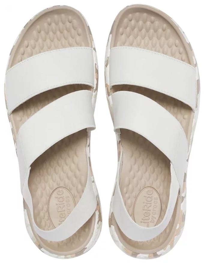 Crocs Literide Printed Camo Stretch Sandalen Wit Maat 41/42 US 10