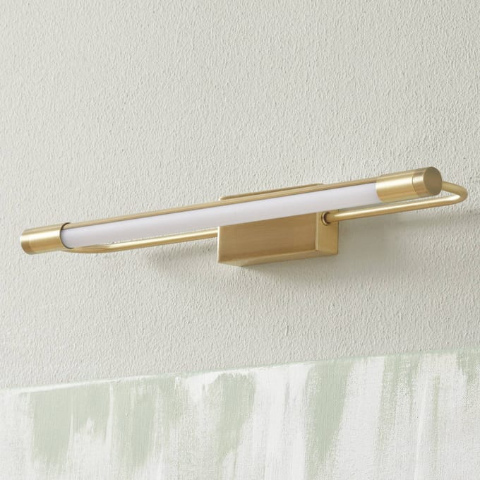 Fabas Luce LED wandlamp Rapallo, messing, IP44, 40 cm