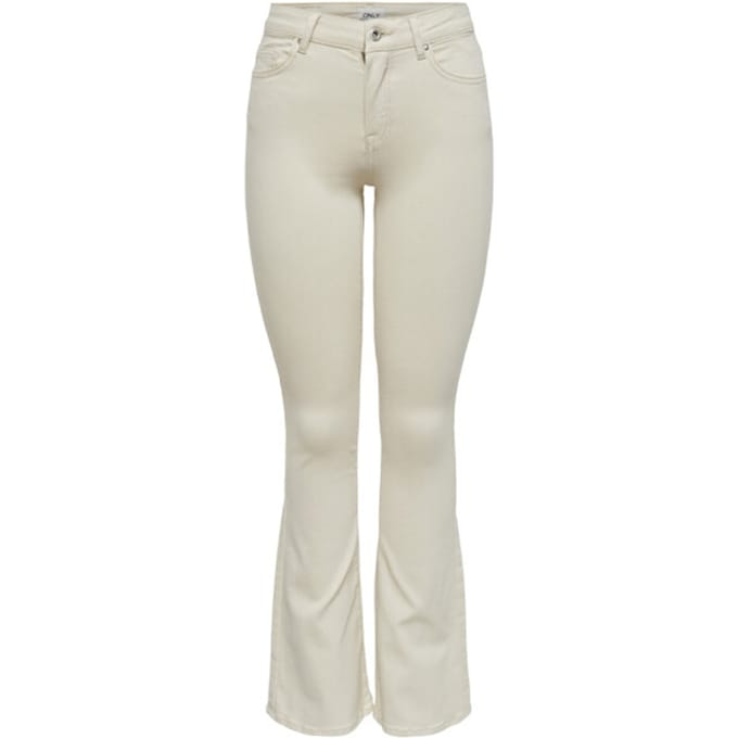 ONLY ONLBLUSH MID FLARED DNM DOT019 NOOS Dames Jeans - Ecru