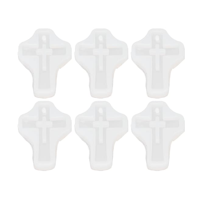 Lot de 10 moules en silicone en forme de croix, haute élasticité, démoulage facile, multifonctions, pour pendentifs white