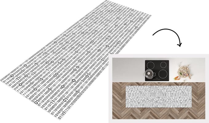 Keukenloper - Loper keuken - Programmeren - Computer - Patronen - 150x50 cm - Keukenloper vinyl