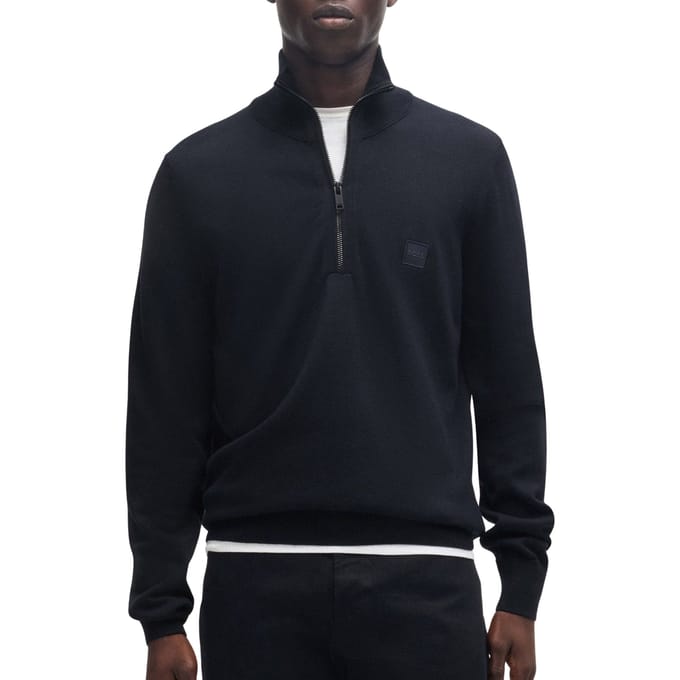 BOSS Kanobix Half Zip Trui Donkerblauw - Maat M - Heren - Quarter zip