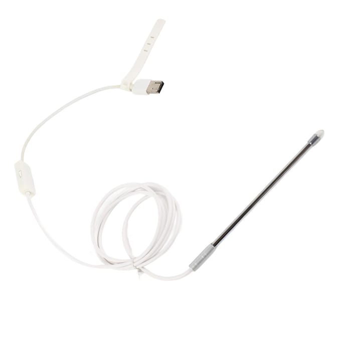 Endoscope Visuel 4,9 mm Cavité Oreille Nez Caméra Endoscope Inspection Vidéo Cure-oreille avec Lumière LED white