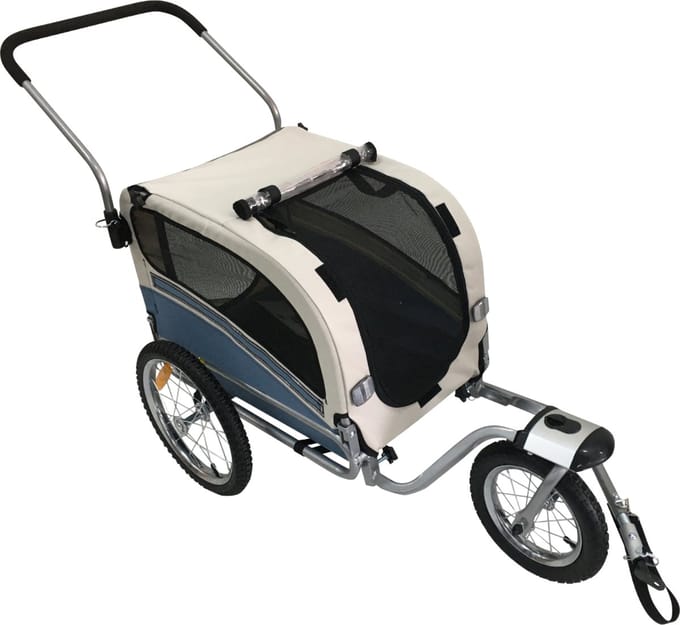 Topmast Honden Fietskar SKY Jogger Opbouwbaar Blauw - Medium