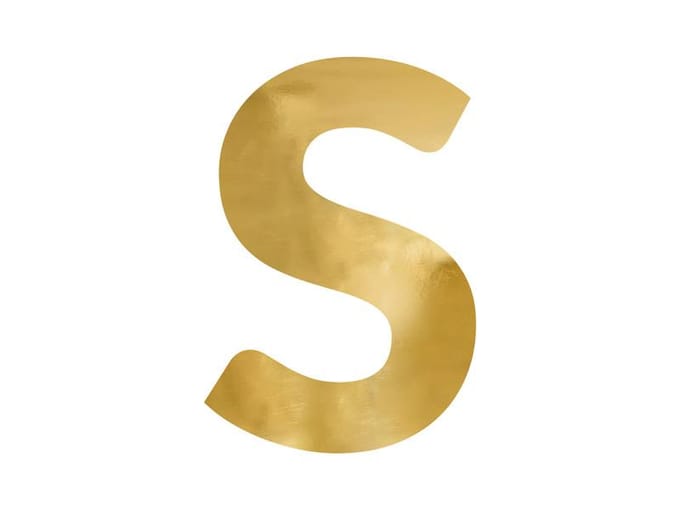 Partydeco - Spiegel Letter S Goud - 42 x 61 cm