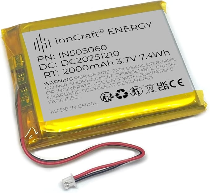 Lithium Polymeer Accu - Oplaadbare Batterij - Doe-het-zelf Projecten - Hoge Energetische Dichtheid - 62x50x5 mm