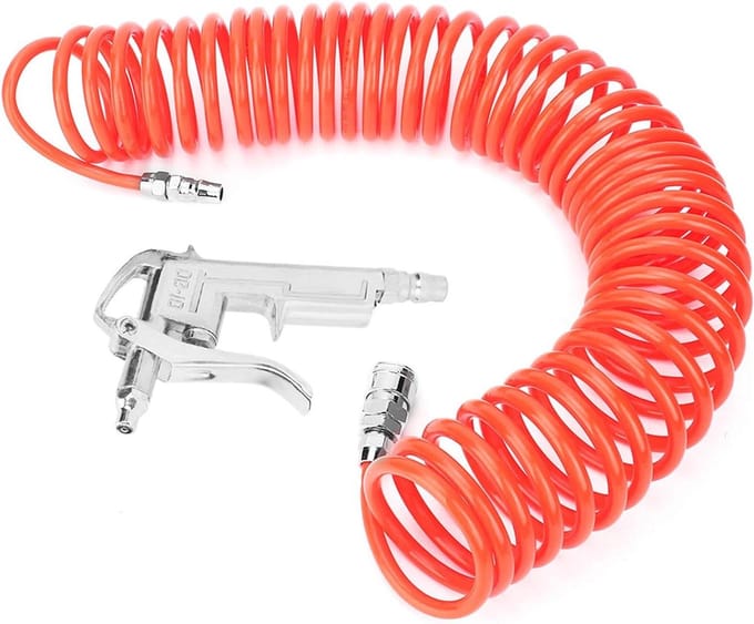 Perslucht Blaaspistool - Stofverwijderaar - Auto Reinigen - Flexibele Veerslang - 9 Meter Slang - Aluminium