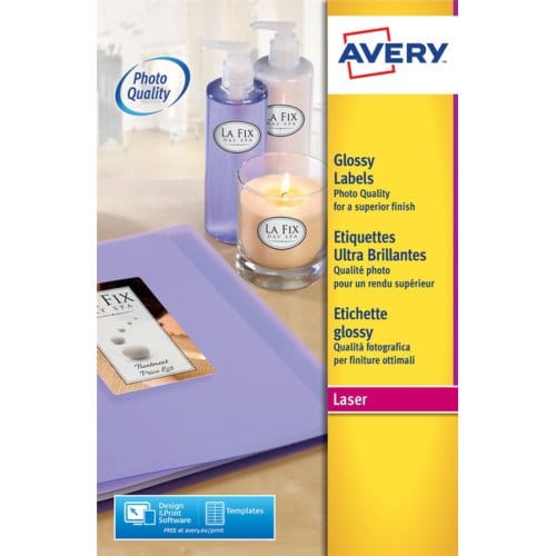 Etiket avery l7767-40 210x297mm a4 hoogglans wit 40 etiketten