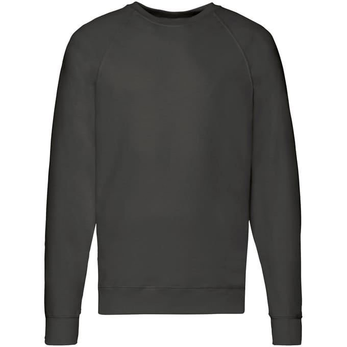 Fruit Of The Loom Heren Lichtgewicht Raglan Sweatshirt (240 GSM) (Licht Graphite)