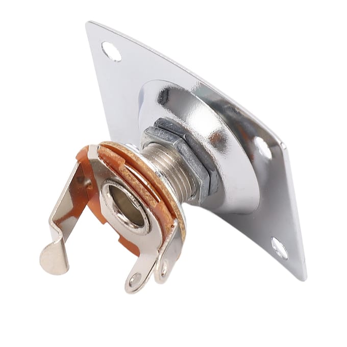 Gitaar Output Jack Plate Vierkante Vorm Metaal Compacte Gitaar Jack Socket Plate voor Telecaster white
