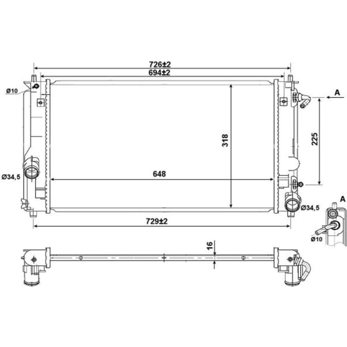 Radiator, motorkoeling NRF 53894