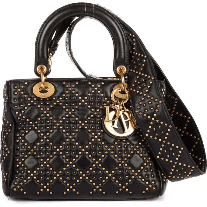 Medium Studded Supple Lady Dior Medium  schoudertas